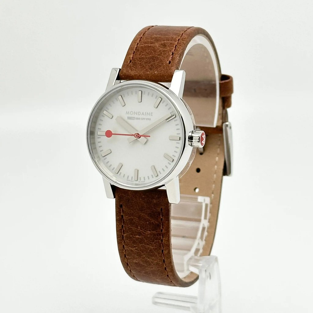 Front Full View Of Mondaine MSE.30110.LG Stainless Steel Watch Display Model Condition {Product Condition}