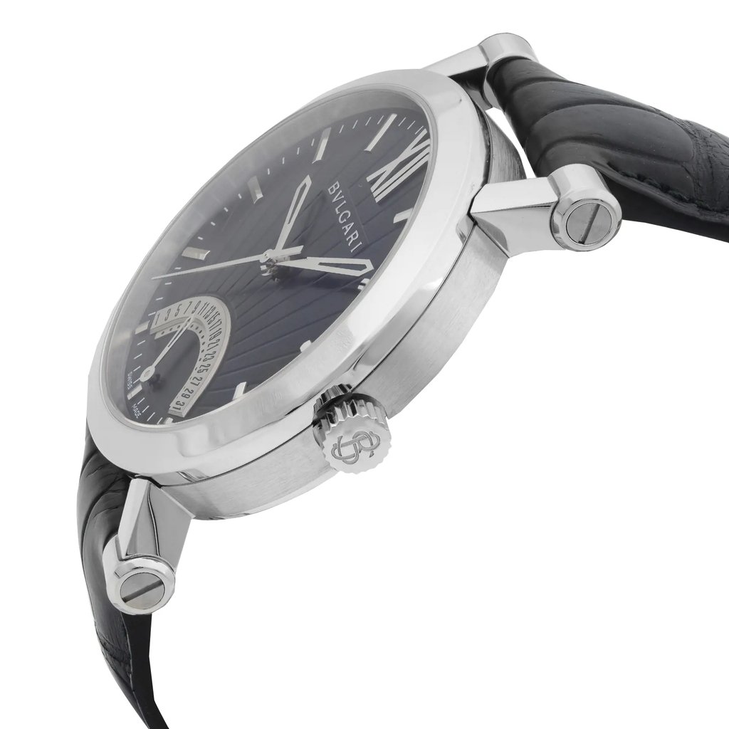 View Of Crown Facing Side Of Bvlgari SB42SDR Stainless Steel Watch Unworn Condition