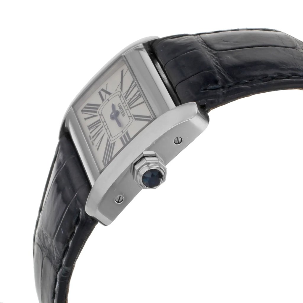 View Of Crown Facing Side Of Cartier W6300255 Stainless Steel Watch Pre Owned Condition