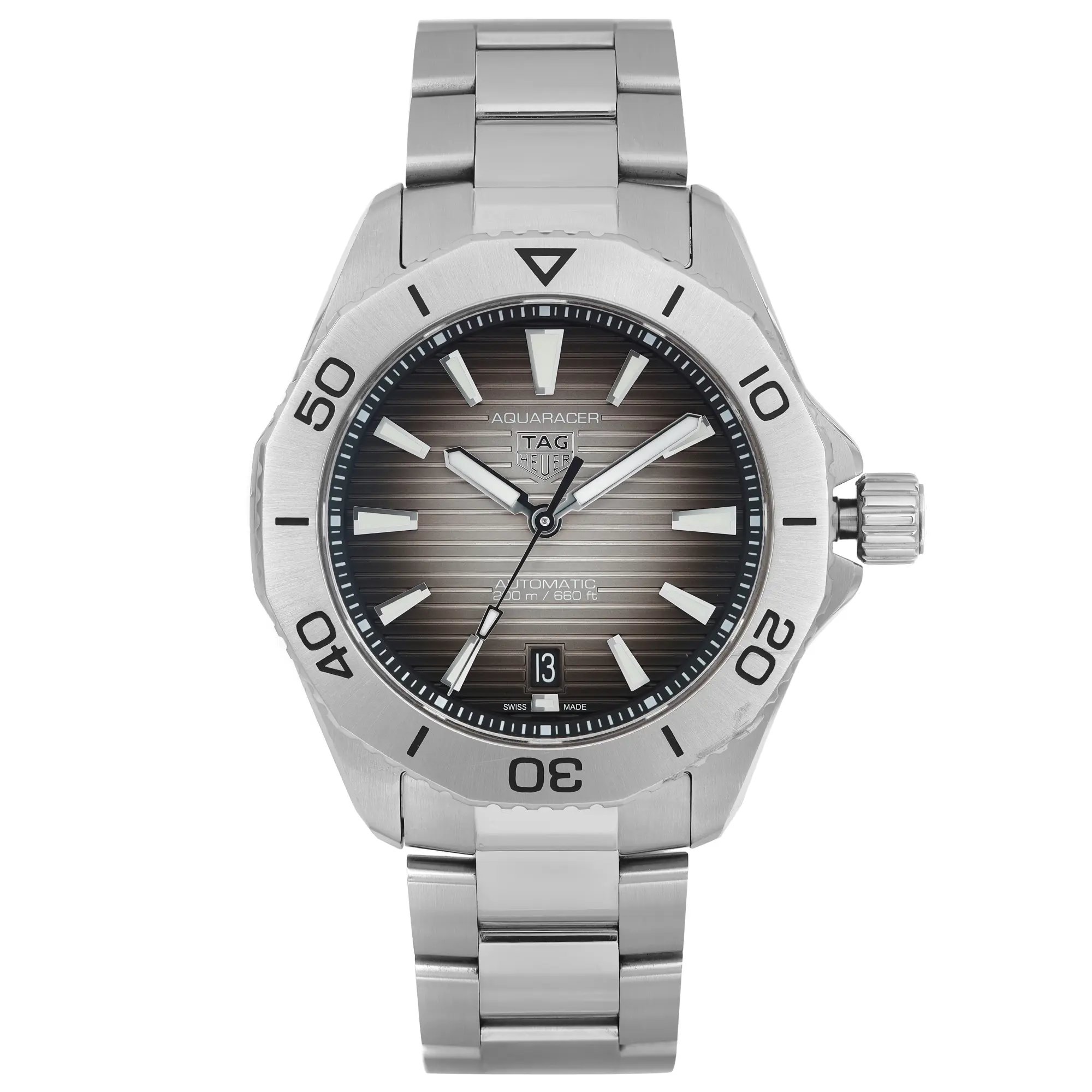 Front Full View Of TAG Heuer WBP2110.BA0627 Stainless Steel Watch Pre Owned Condition Good
