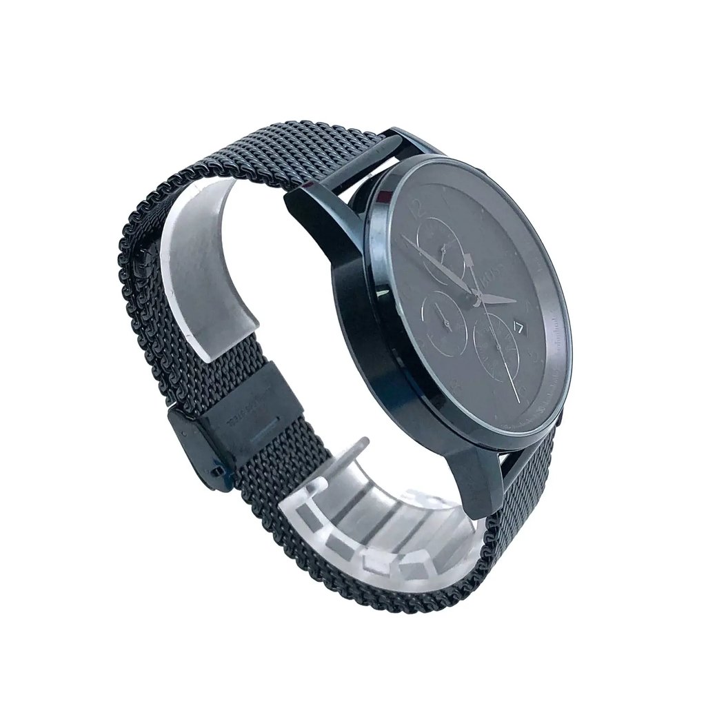 View Of Opposite Crown Facing Side Of HUGO BOSS 1513538 Stainless Steel Watch Display Model Condition