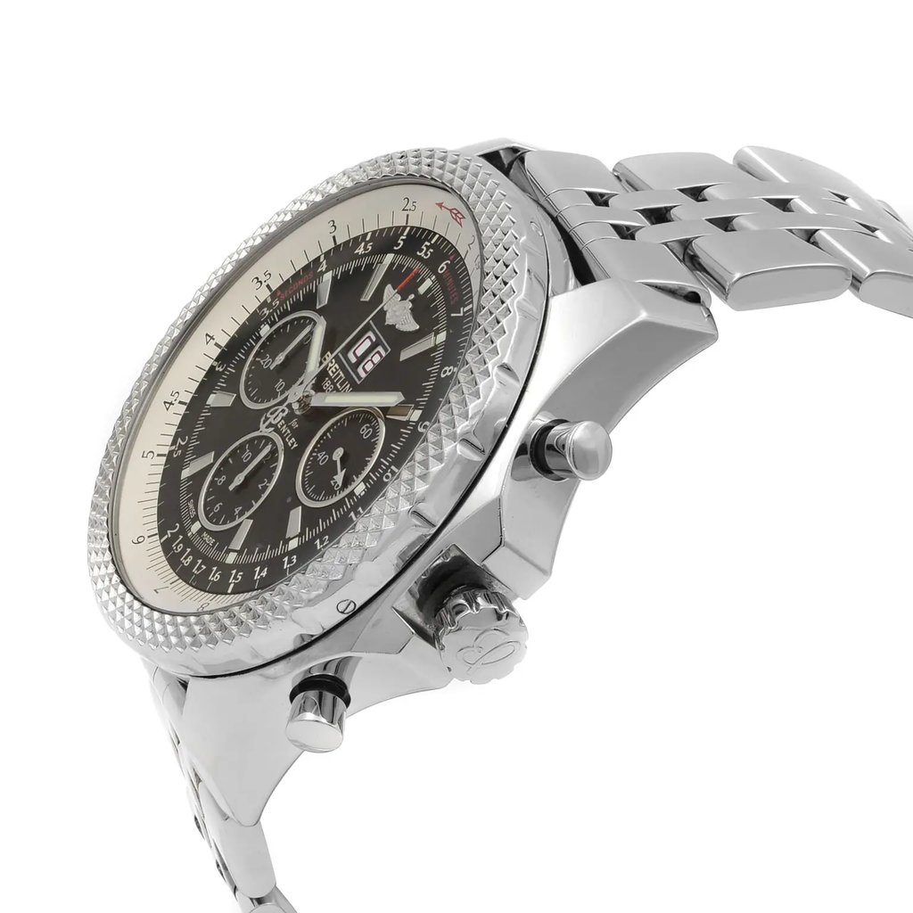 View Of Crown Facing Side Of Breitling A44364 Stainless Steel Watch Pre Owned Condition