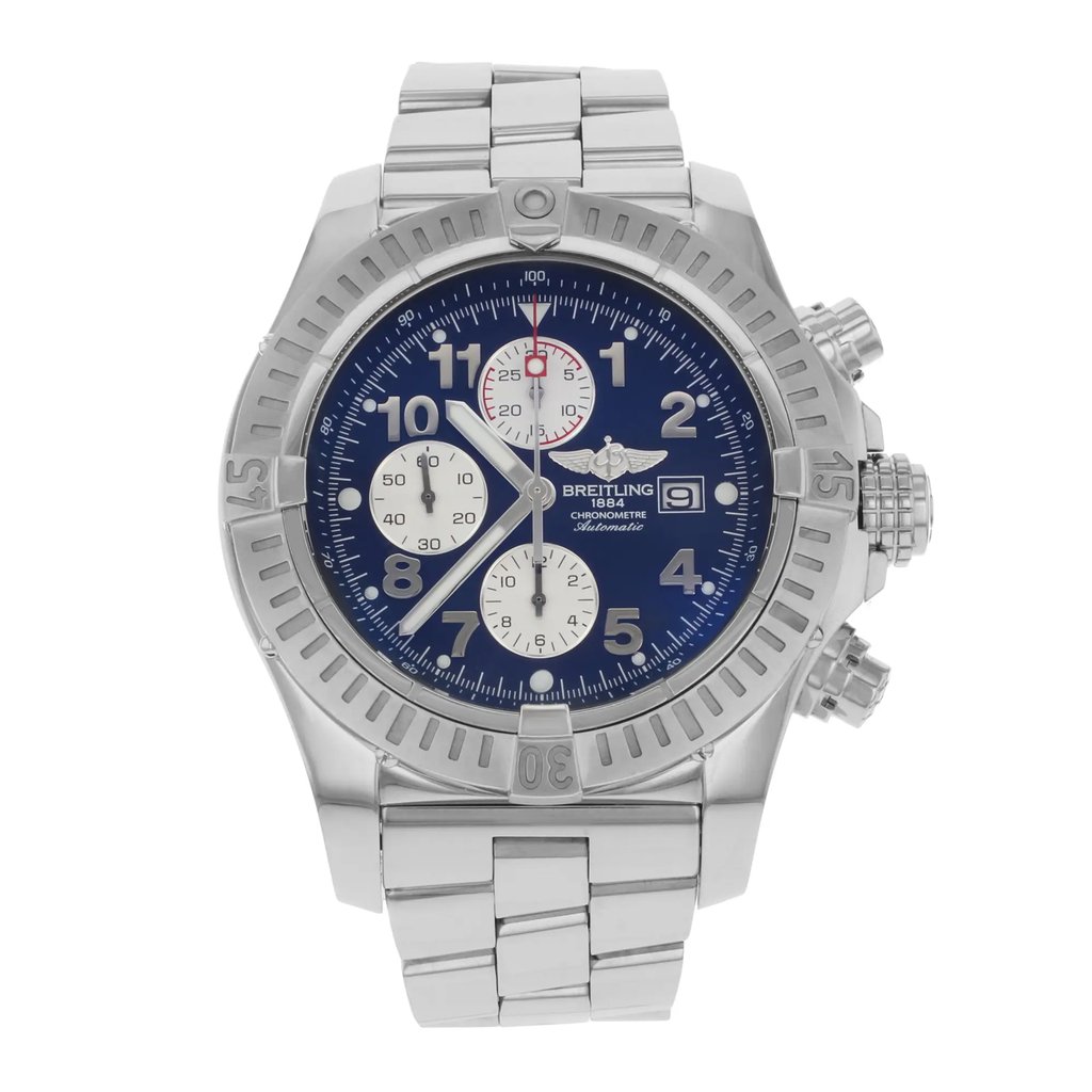 Front Full View Of Breitling A1337011/C792-135A Stainless Steel Watch Pre Owned Condition {Product Condition}