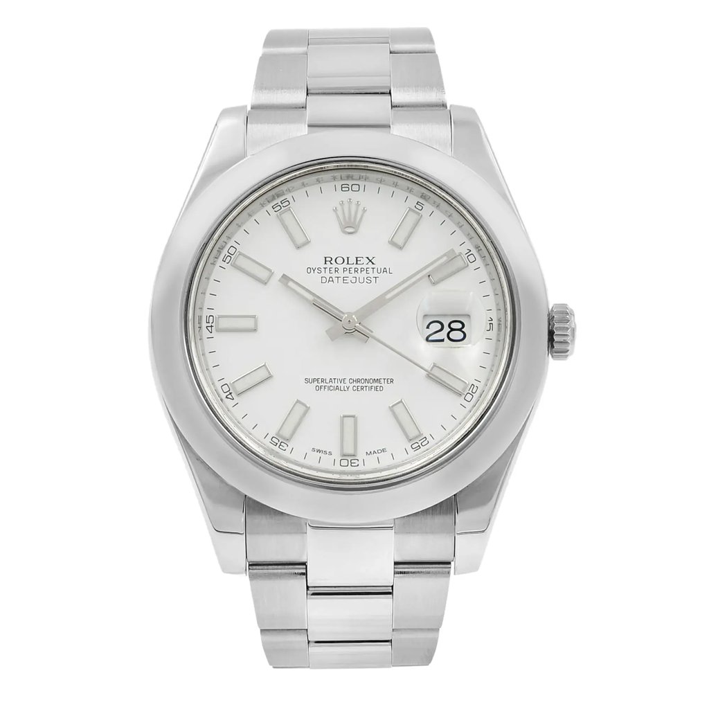 Front Full View Of Rolex 116300 Stainless Steel Watch Pre Owned Condition Excellent