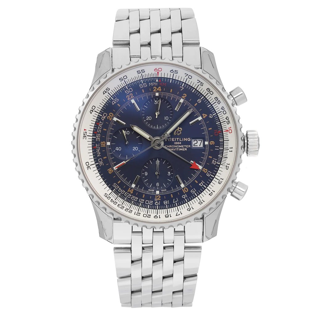 Front Full View Of Breitling A24322121C2A1 Stainless Steel Watch Display Model Condition Excellent