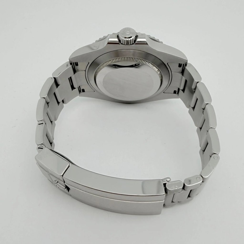 Back View Of Solid Back Case And Closed Stainless Steel Band Of Rolex 126610LV Watch Pre Owned Condition