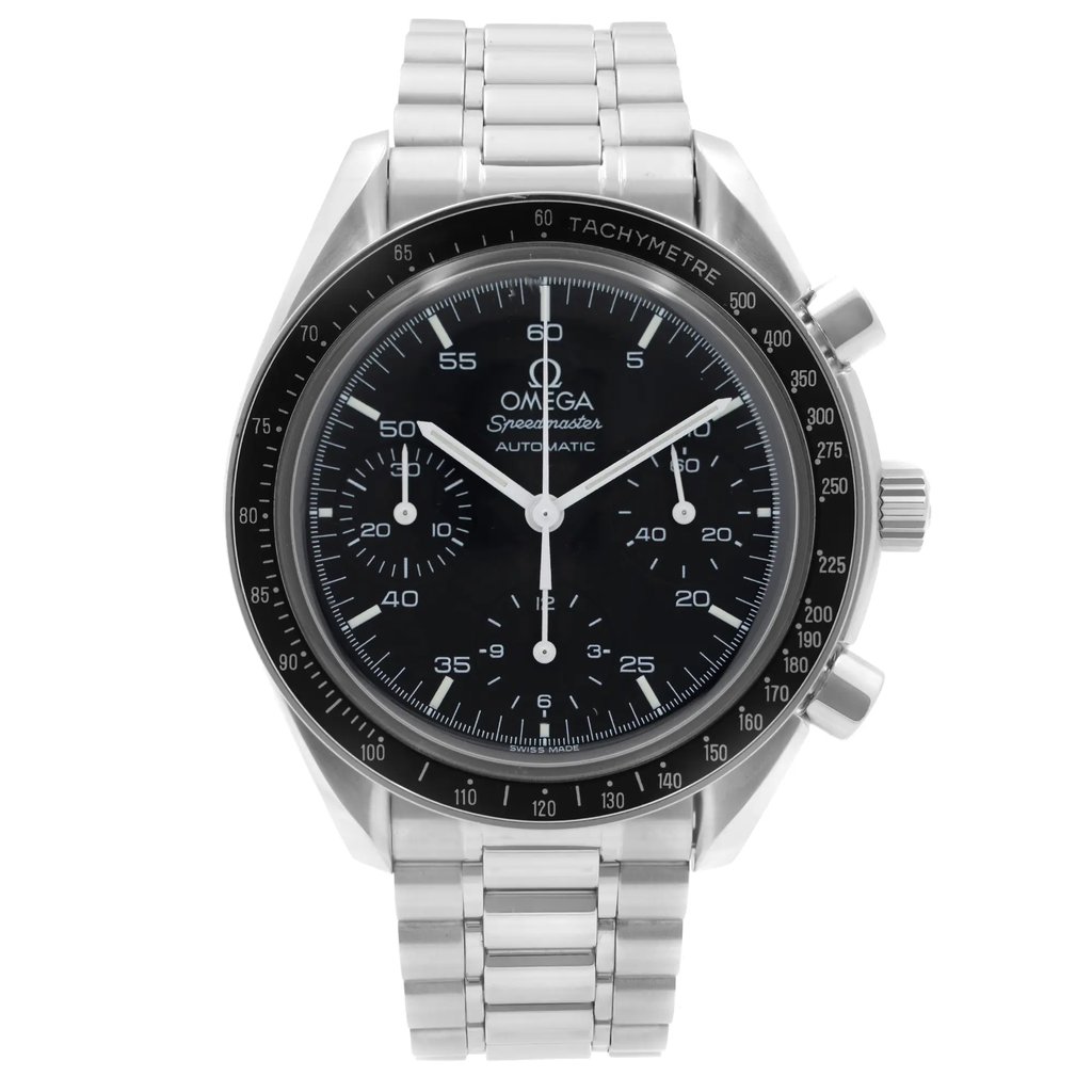 Front Full View Of OMEGA 3510.50.00 Stainless Steel Watch Pre Owned Condition Good
