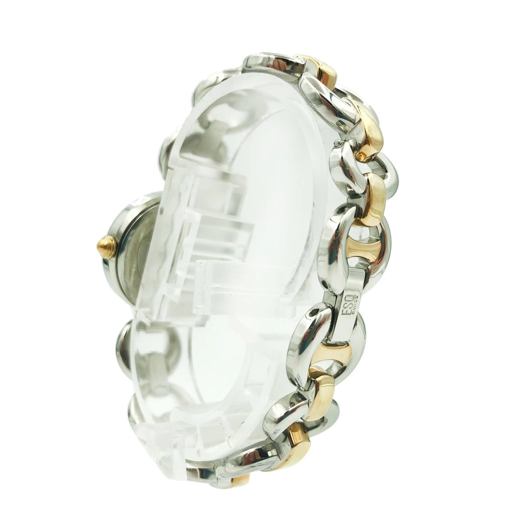 Back View Of Snap Back Case And Closed Stainless Steel Band Of ESQ 07101188 Watch Pre Owned Condition