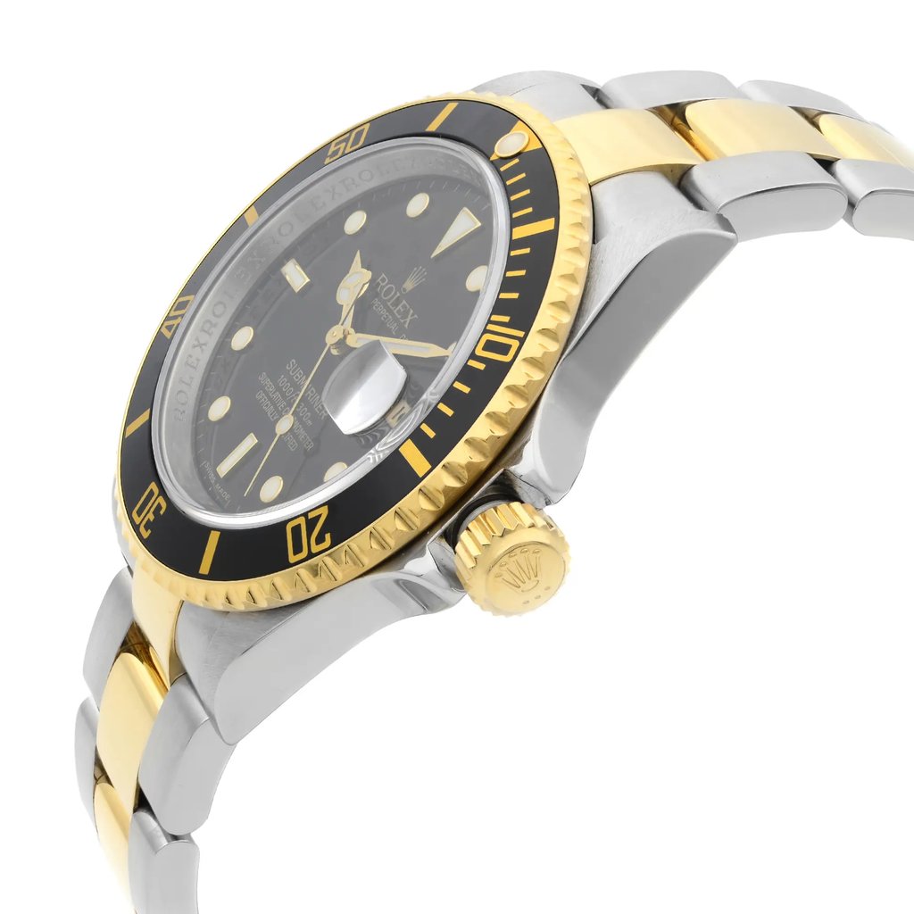 View Of Crown Facing Side Of Rolex 16613LN Stainless Steel Watch Pre Owned Condition