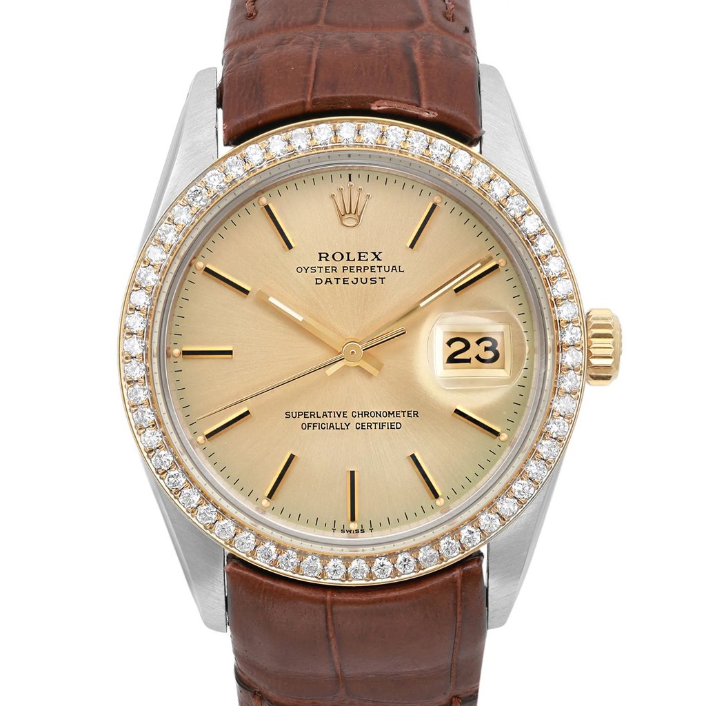 Up Close Front Facing Picture Of Rolex 16013 Stainless Steel Watch Pre Owned Condition