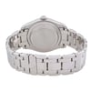 An image of a pre-owned wristwatch taken from the back view, showcasing the closed clasp. The watch features a metal bracelet with a polished finish. The image is captured at a close distance, highlighting the details of the clasp and the smooth, round case back. The watch crown is visible at the top, positioned centrally in the frame.