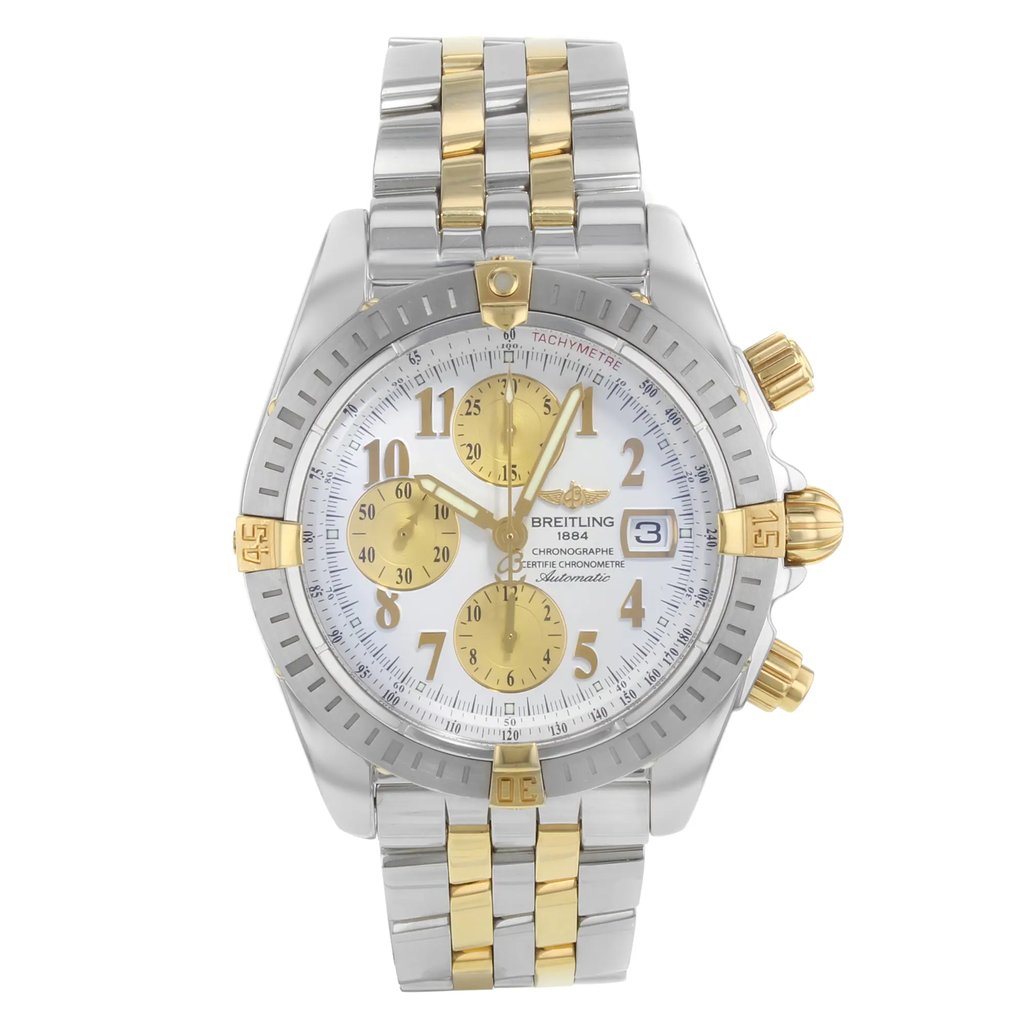 Front Full View Of Breitling B13356 Stainless Steel Watch Pre Owned Condition {Product Condition}