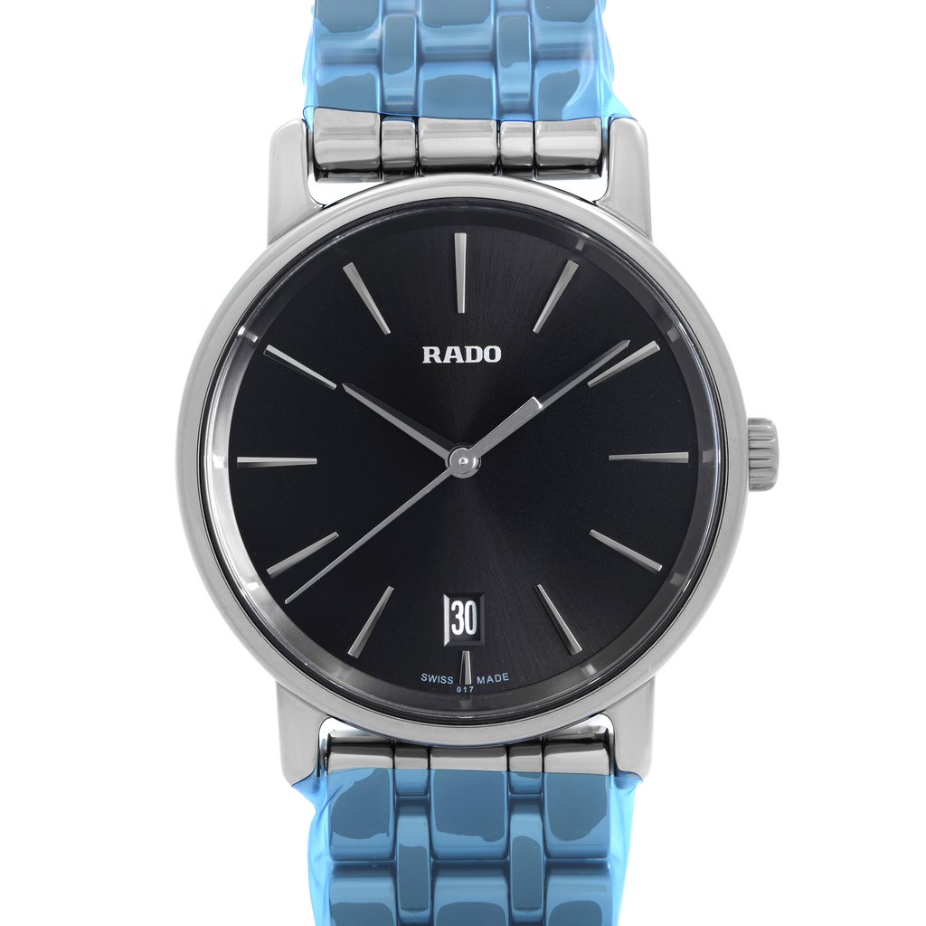 Up Close Front Facing Picture Of Rado R14064177 Ceramic Watch Unworn Condition
