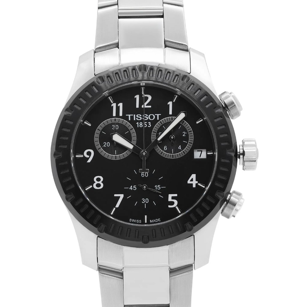 Up Close Front Facing Picture Of Tissot T039.417.21.057.00 Stainless Steel Watch New With Defects Condition