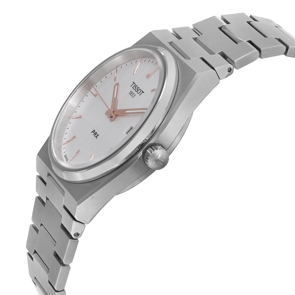 View Of Crown Facing Side Of Tissot T137.410.11.031.00 Stainless Steel Watch Pre Owned Condition