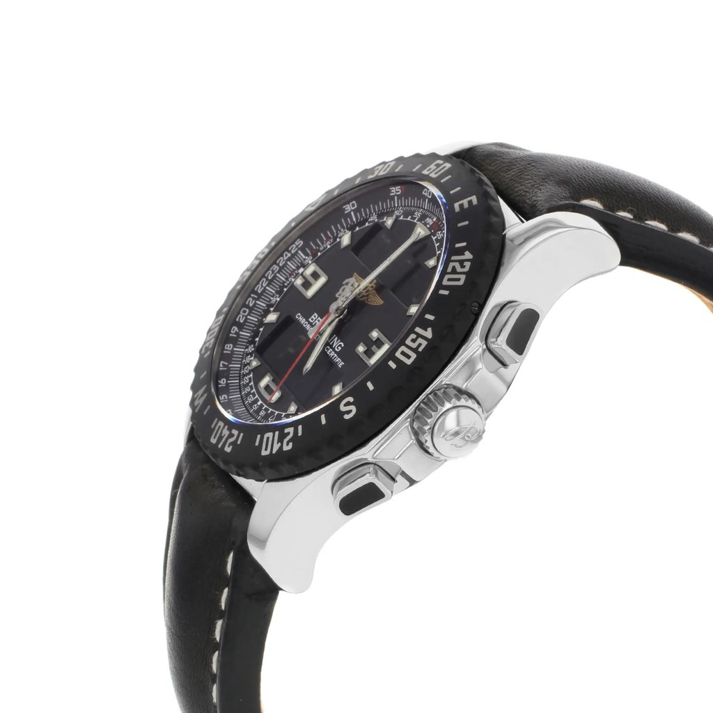View Of Crown Facing Side Of Breitling A7836423-B91 Stainless Steel Watch Pre Owned Condition