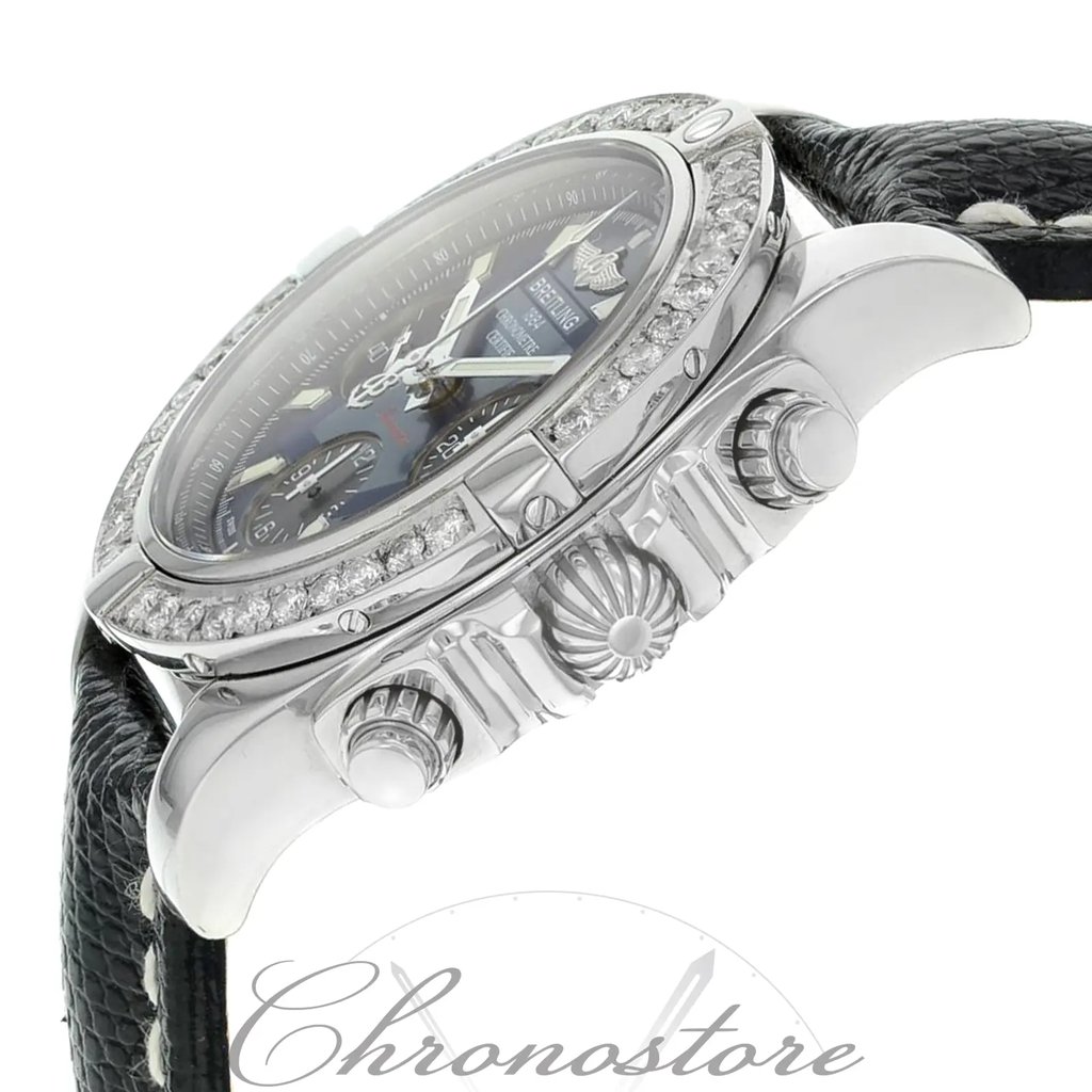 View Of Crown Facing Side Of Breitling AB0140 Stainless Steel Watch Unworn Condition