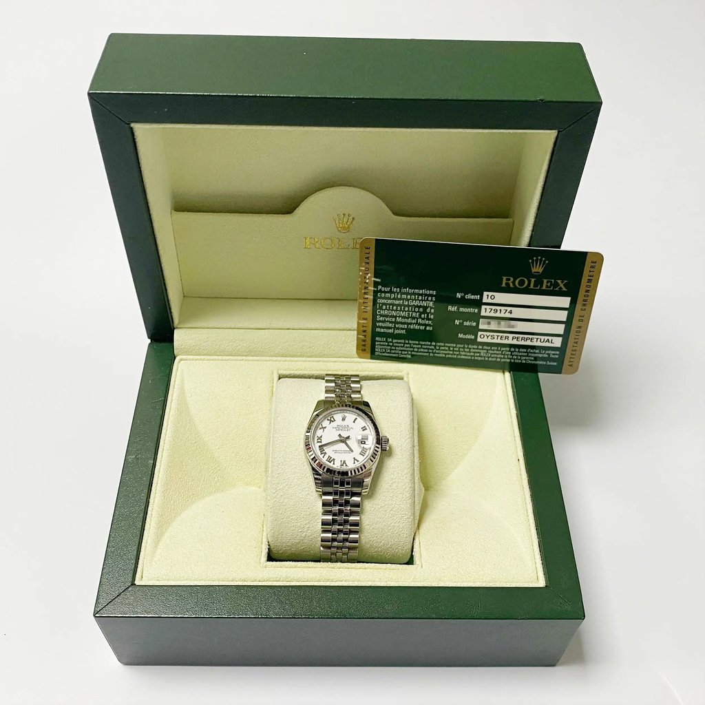 Full View Box, Documents and Rolex 179174 With Watch In The Image 