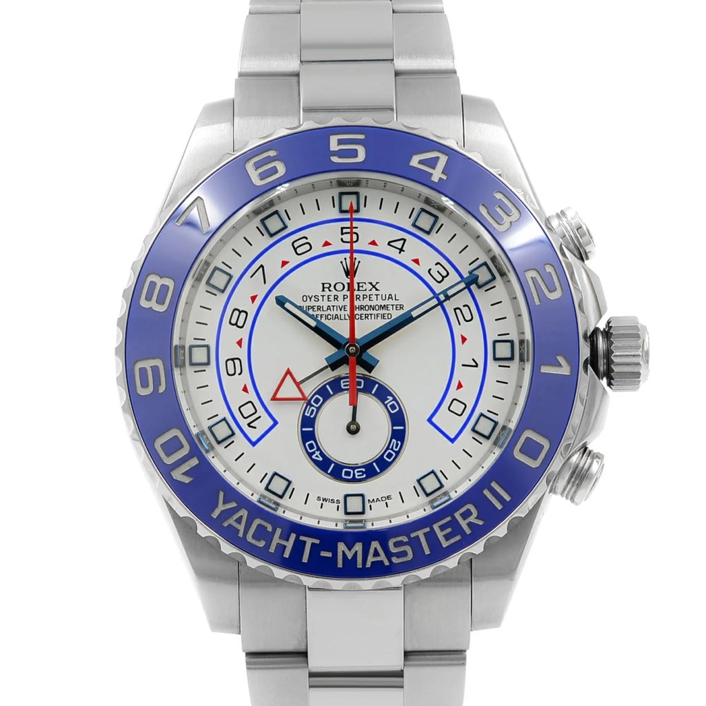 Up Close Front Facing Picture Of Rolex 116680-0002 Stainless Steel Watch Pre Owned Condition