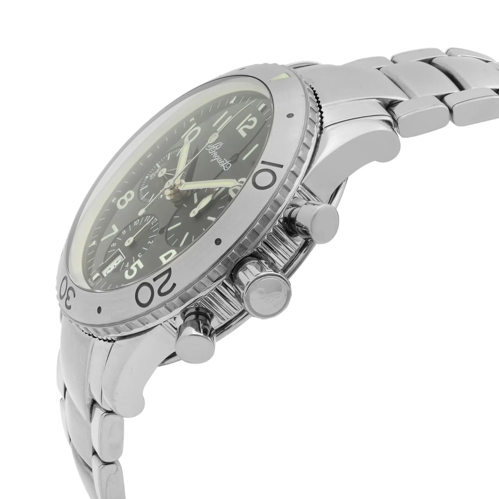 View Of Crown Facing Side Of Breguet 3820ST/H2/SW9 Stainless Steel Watch Pre Owned Condition