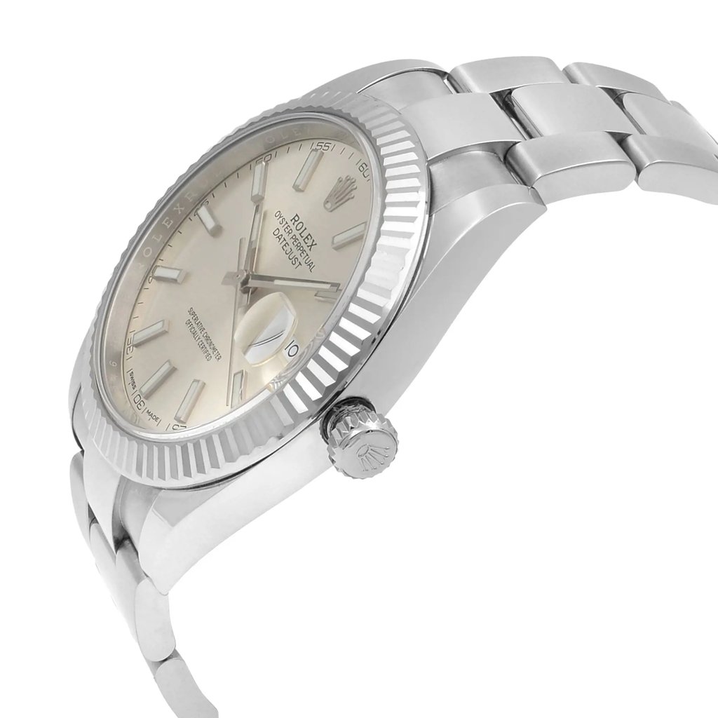 View Of Crown Facing Side Of Rolex 126334 Stainless Steel Watch Pre Owned Condition