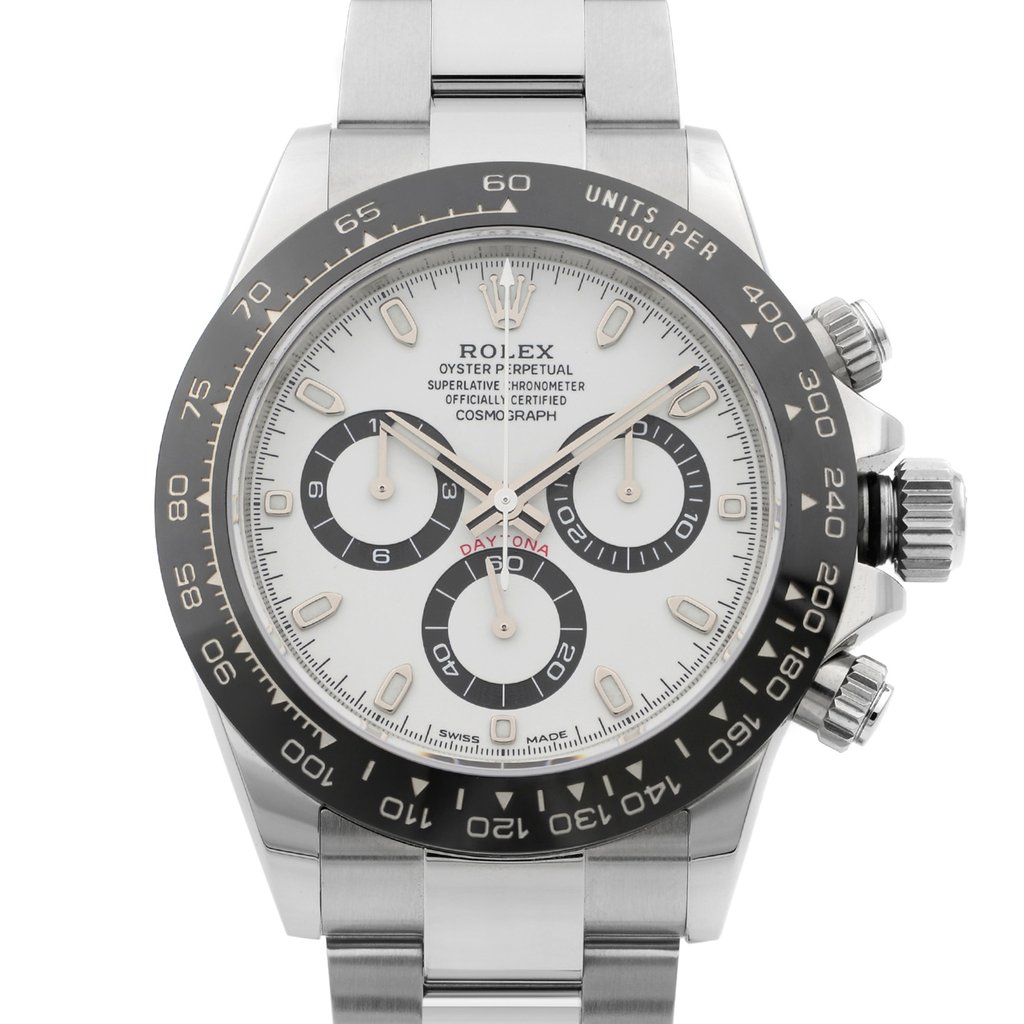 Up Close Front Facing Picture Of Rolex 116500LN Stainless Steel Watch New Condition