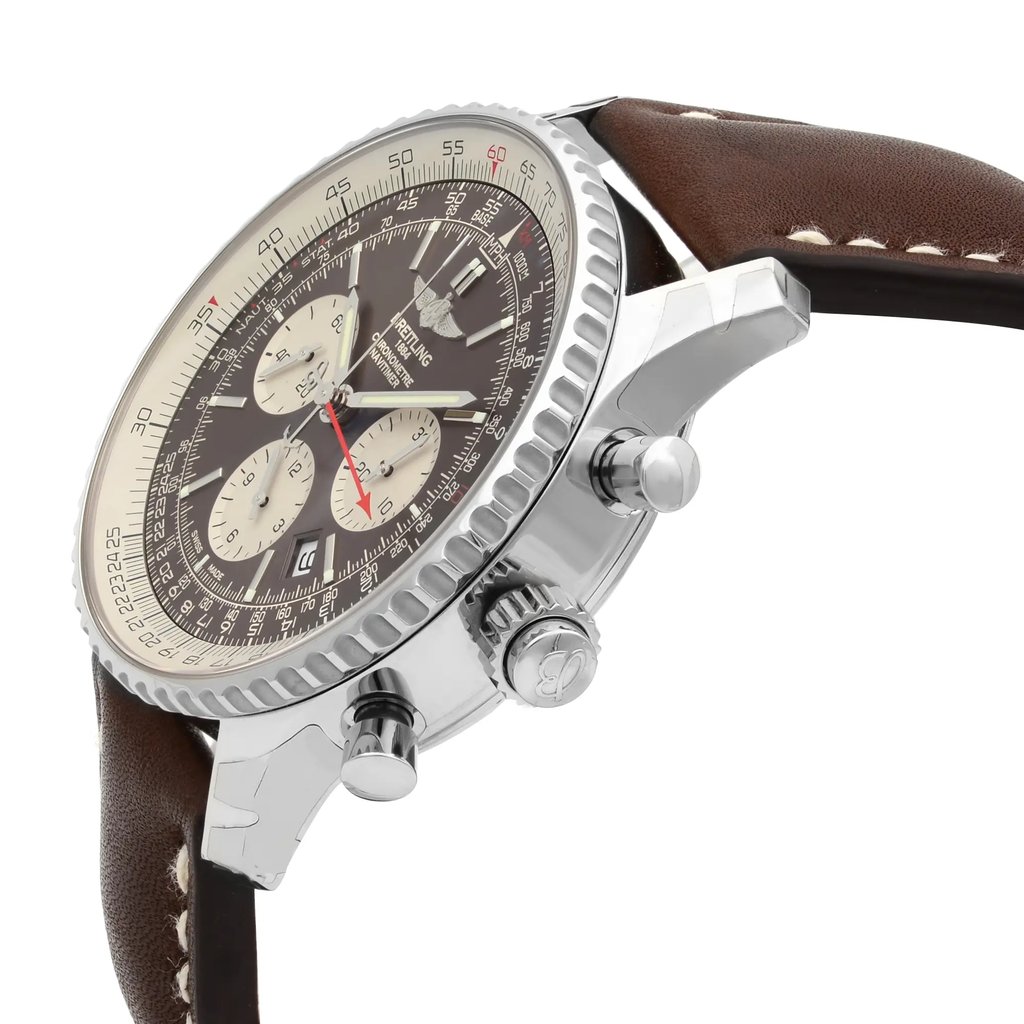 View Of Crown Facing Side Of Breitling AB031021/Q615-443X Stainless Steel Watch Unworn Condition