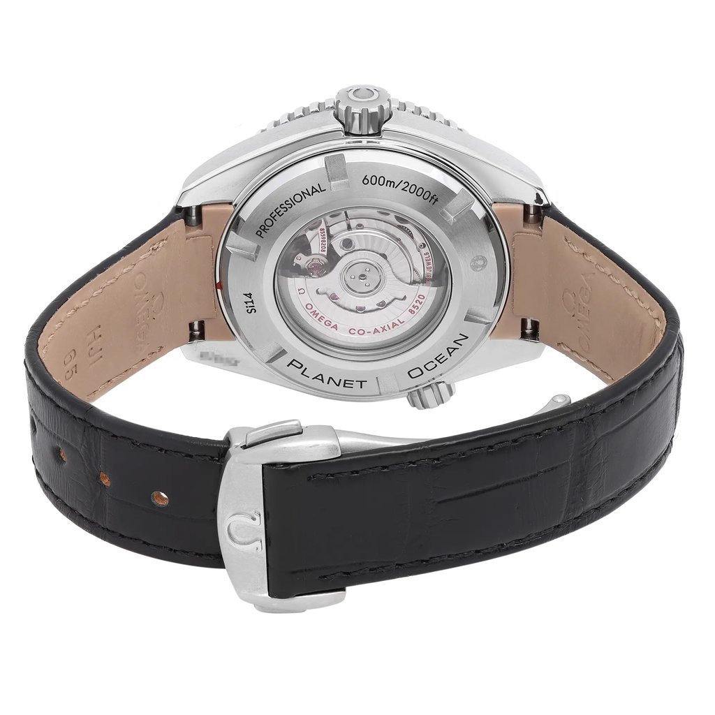 Back View Of Solid Back Case And Closed Leather,Leather Band Of OMEGA 232.18.38.20.01.001 Watch Display Model Condition