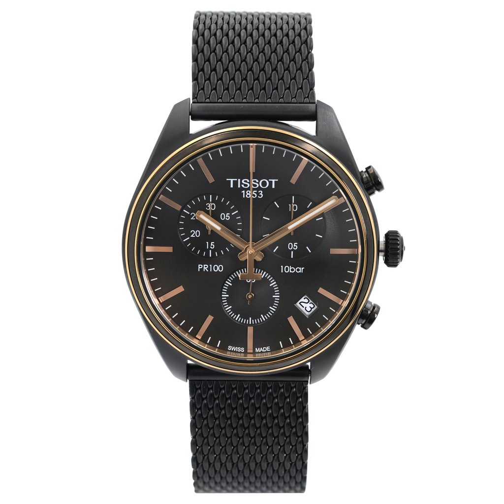 Front Full View Of Tissot T101.417.23.061.00 Stainless Steel Watch Unworn Condition {Product Condition}