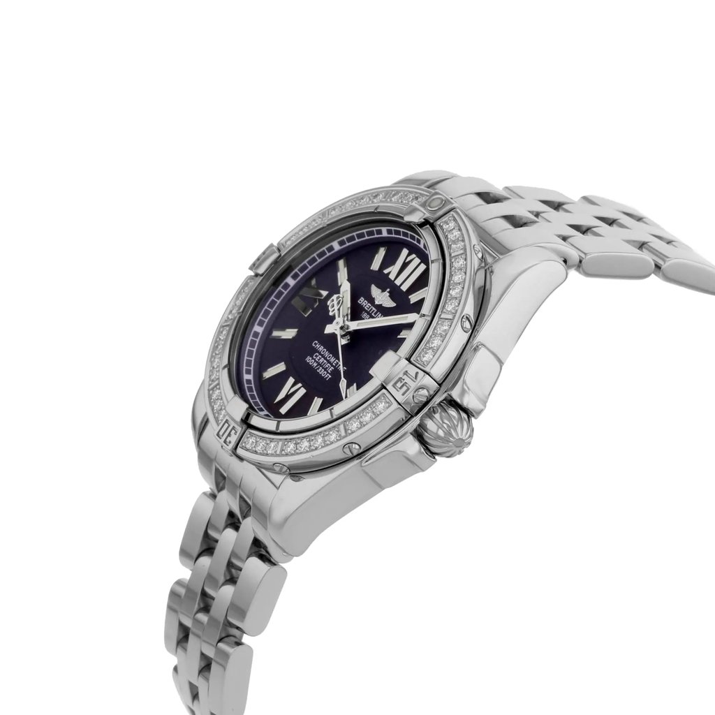 View Of Crown Facing Side Of Breitling A7135653/B903-367A Stainless Steel Watch Pre Owned Condition