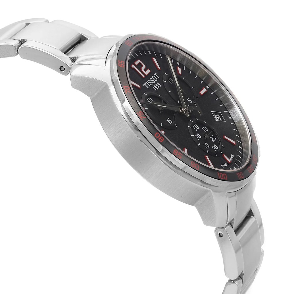 View Of Opposite Crown Facing Side Of Tissot T095.417.11.057.00 Stainless Steel Watch New With Defects Condition
