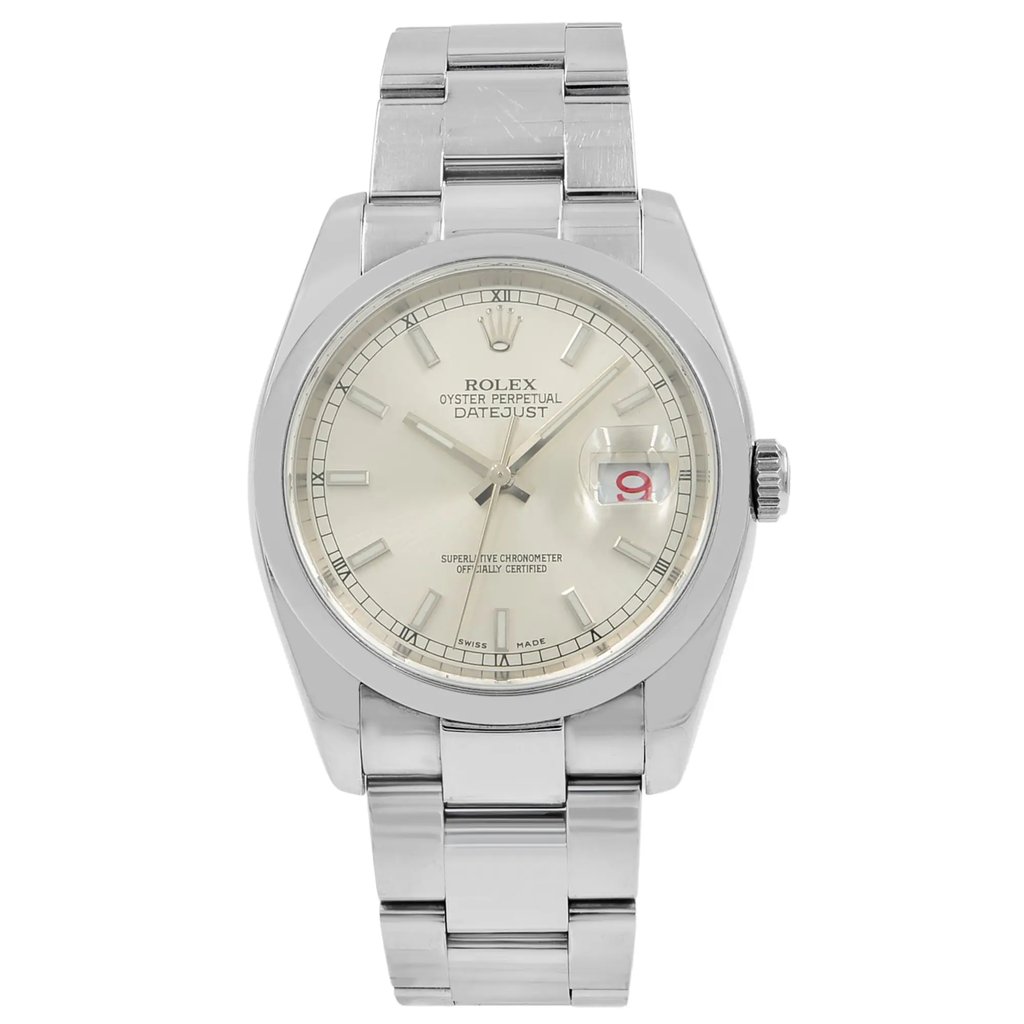 Front Full View Of Rolex 116200 Stainless Steel Watch Pre Owned Condition Good