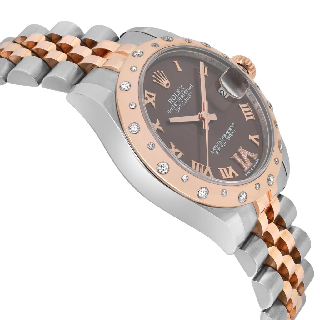 View Of Opposite Crown Facing Side Of Rolex 178341 Stainless Steel Watch Pre Owned Condition