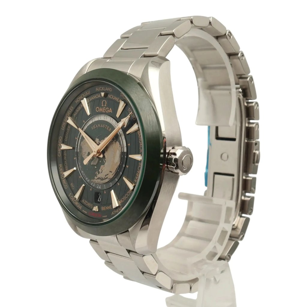 View Of Crown Facing Side Of OMEGA 220.30.43.22.10.001 Stainless Steel Watch New With Defects Condition
