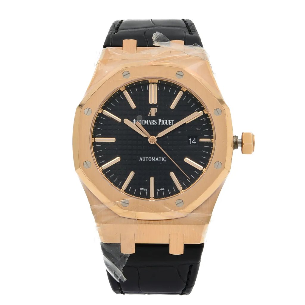 Front Full View Of Audemars Piguet 15400OR.OO.D002CR.01 Rose Gold Watch Unworn Condition {Product Condition}