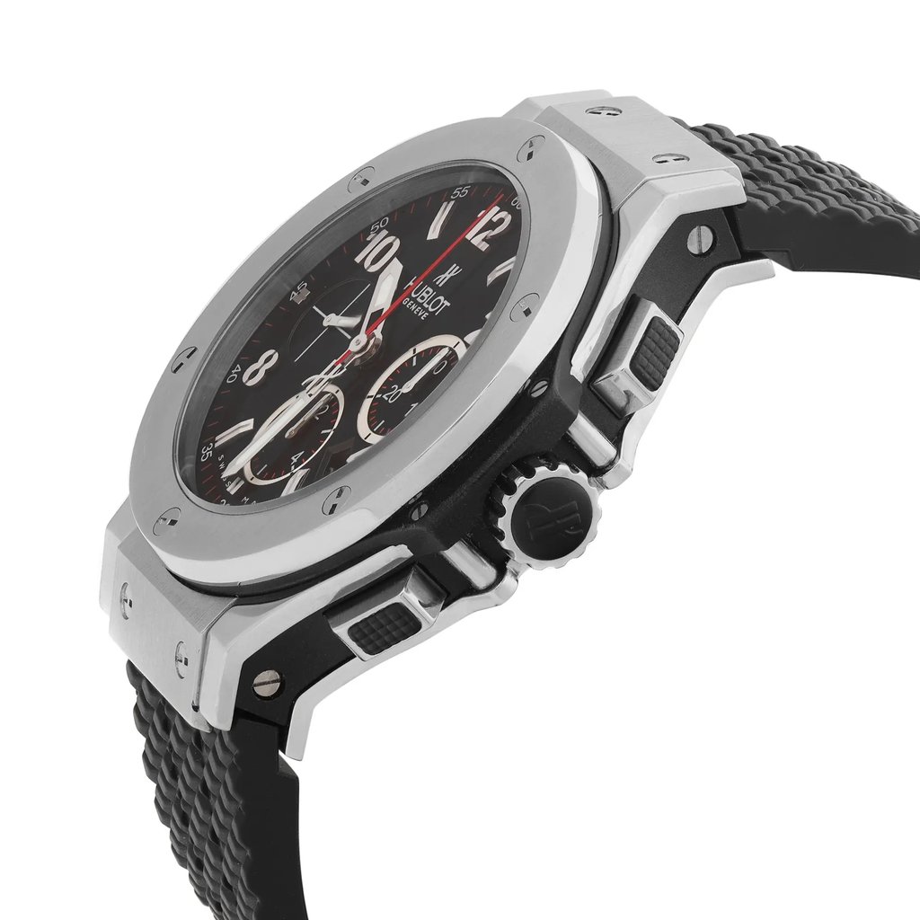View Of Crown Facing Side Of Hublot 301.SX.130.RX Stainless Steel Watch Pre Owned Condition