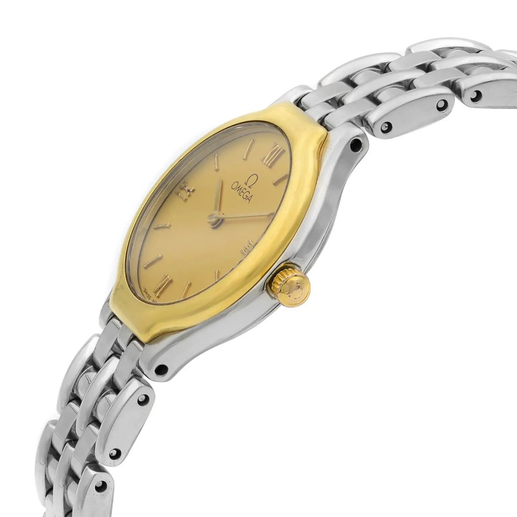 View Of Crown Facing Side Of OMEGA 595.0101 Stainless Steel Watch Pre Owned Condition