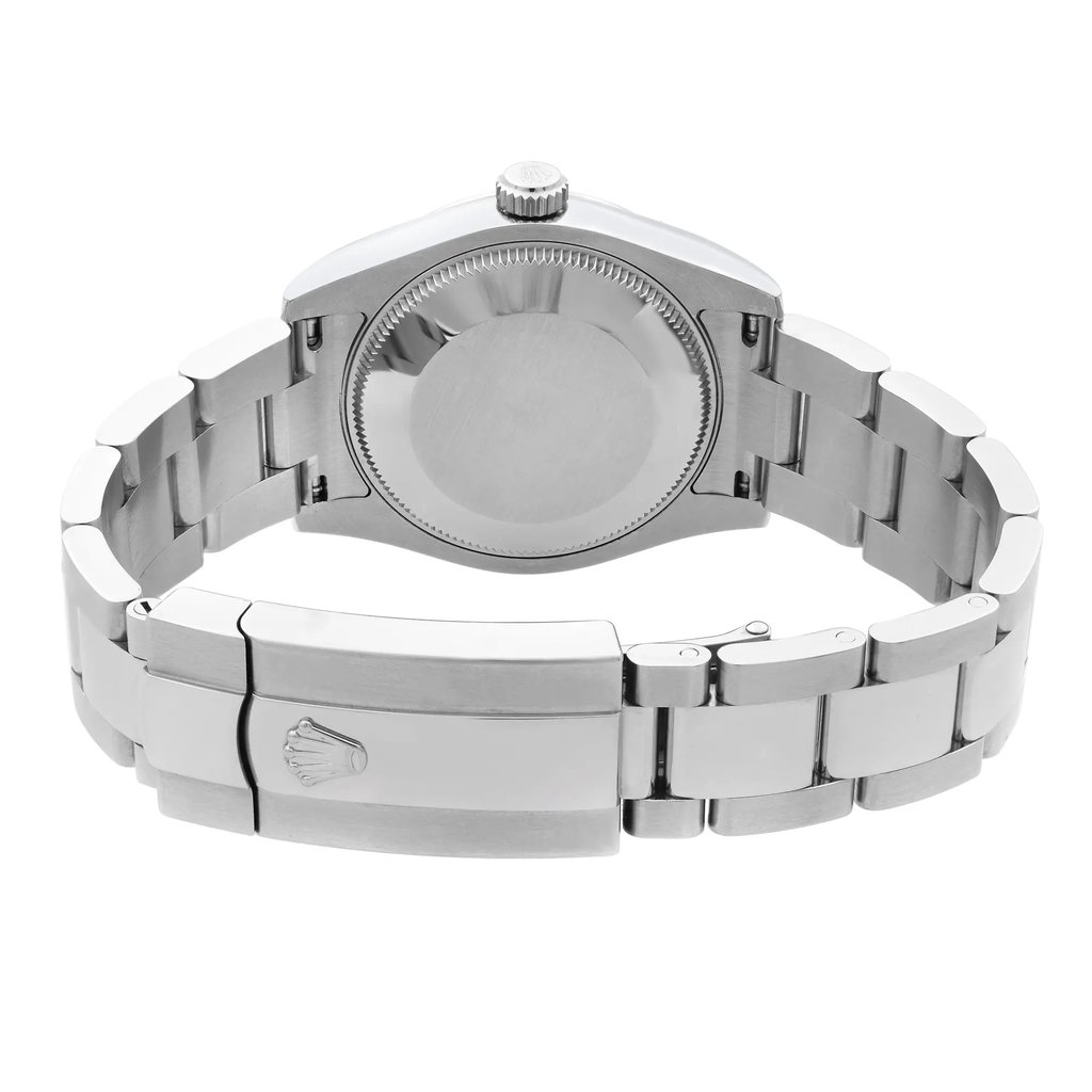 Back View Of {Caseback} Back Case And Closed Stainless Steel Band Of Rolex 178240 Watch Unworn Condition