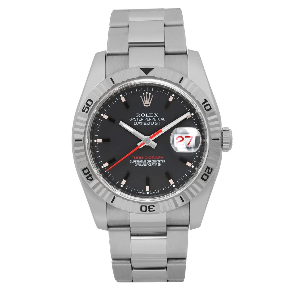 Front Full View Of Rolex 116264 Stainless Steel Watch Pre Owned Condition Good