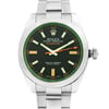 Up Close Front Facing Picture Of Rolex 116400GV Stainless Steel Watch Pre Owned Condition