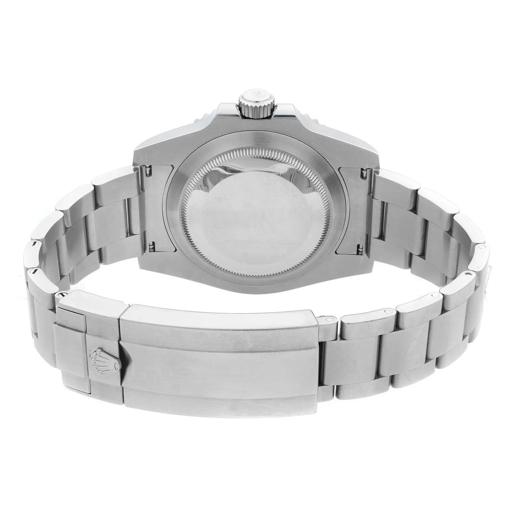 Back View Of {Caseback} Back Case And Closed Stainless Steel Band Of Rolex 116610LN Watch Pre Owned Condition