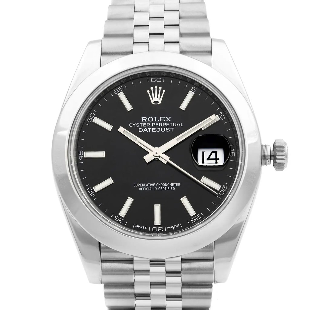 Up Close Front Facing Picture Of Rolex 126300-0012 Stainless Steel Watch Unworn Condition
