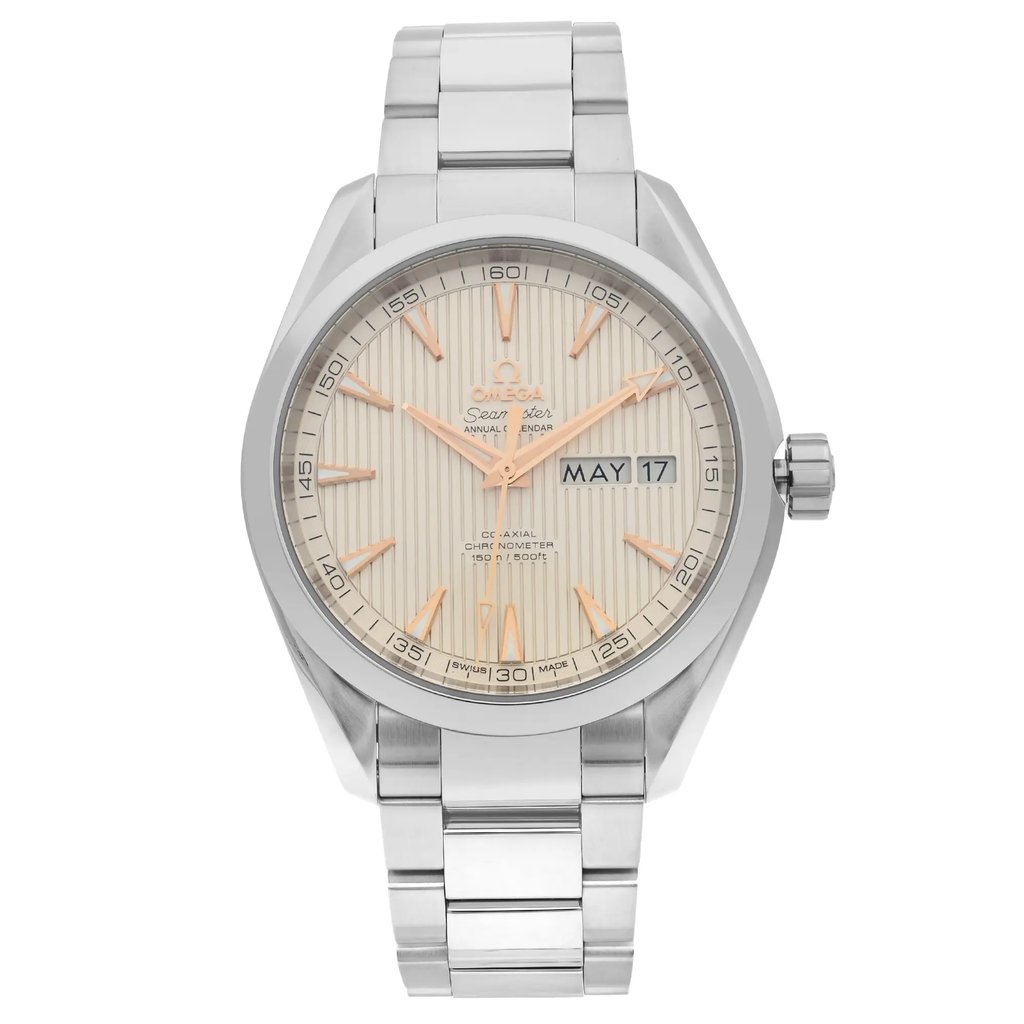 Front Full View Of OMEGA 231.10.43.22.02.003 Stainless Steel Watch Unworn Condition {Product Condition}