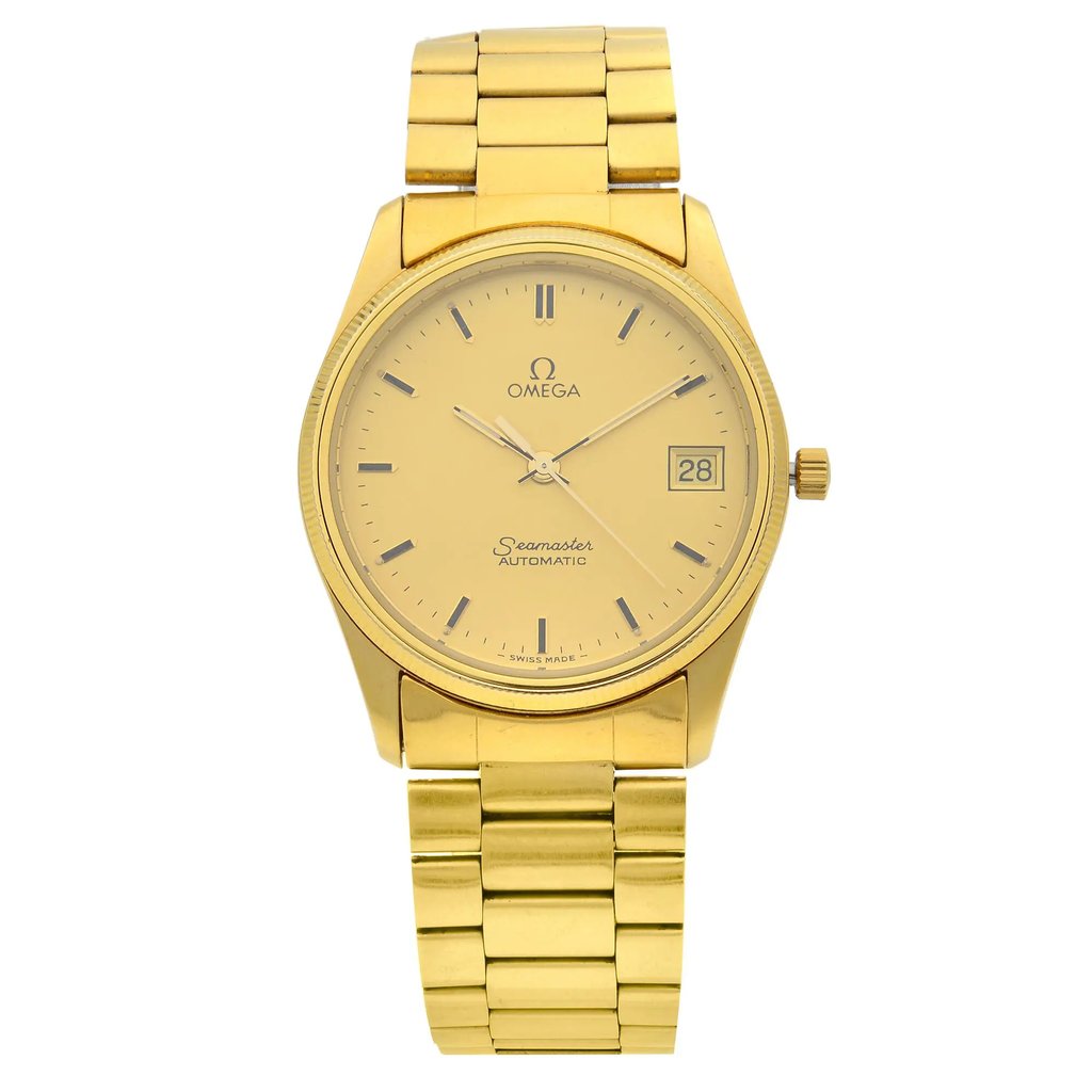 Front Full View Of OMEGA 166.0277 Stainless Steel Watch Pre Owned Condition {Product Condition}