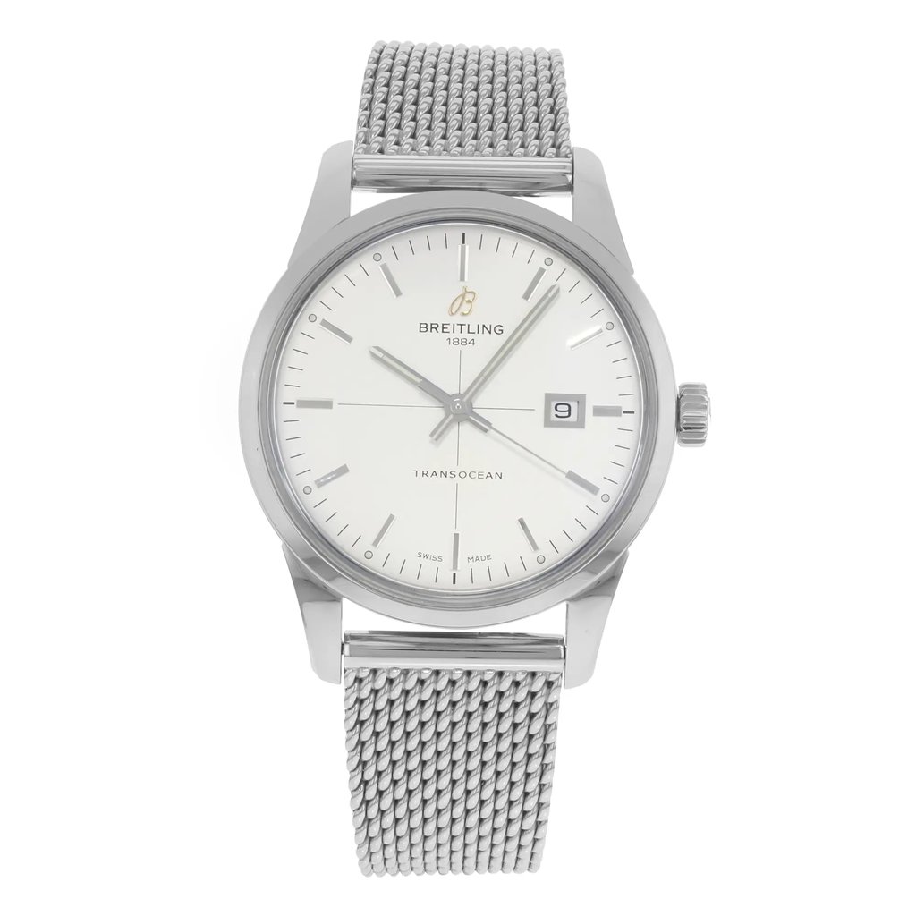 Front Full View Of Breitling A1036012/G721-151A Stainless Steel Watch Pre Owned Condition {Product Condition}