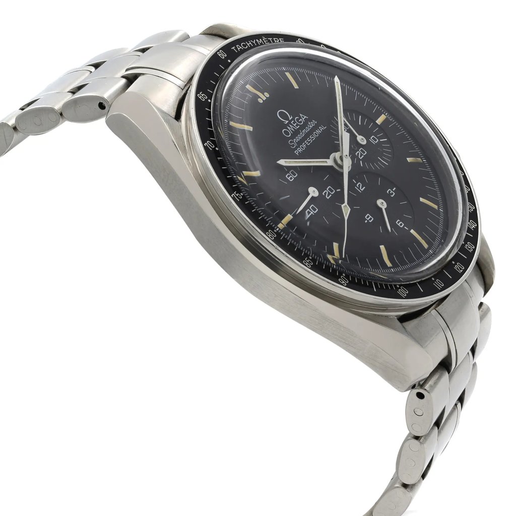 View Of Opposite Crown Facing Side Of OMEGA 3590.50.00 Stainless Steel Watch Pre Owned Condition