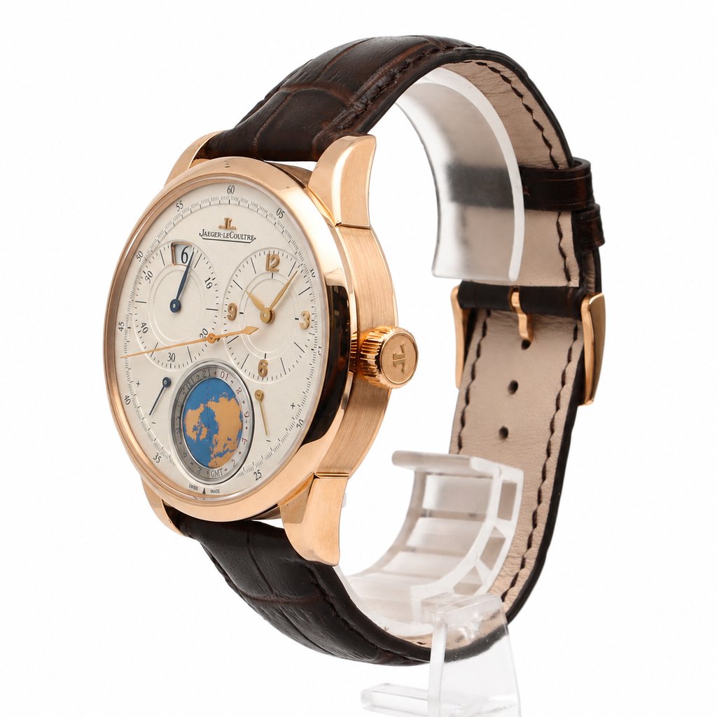 View Of Crown Facing Side Of Jaeger-LeCoultre Q6062520 Rose Gold Watch Pre Owned Condition