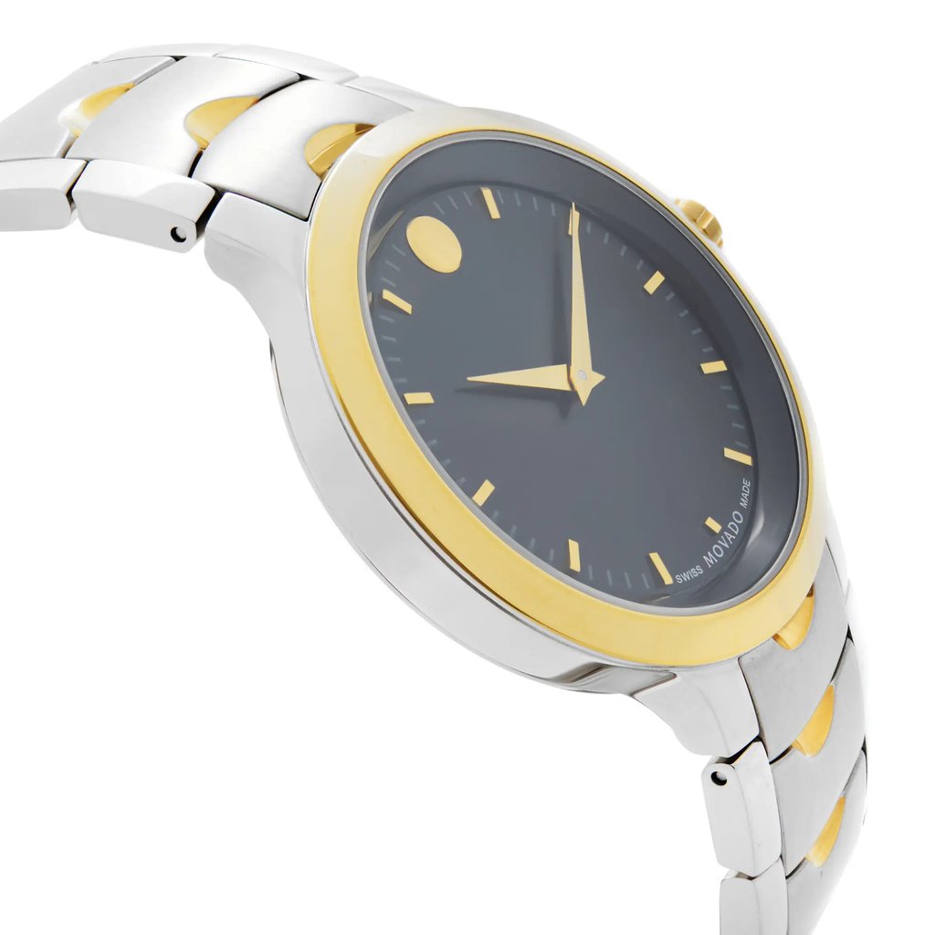 View Of Opposite Crown Facing Side Of Movado 0607043 Stainless Steel Watch New With Defects Condition