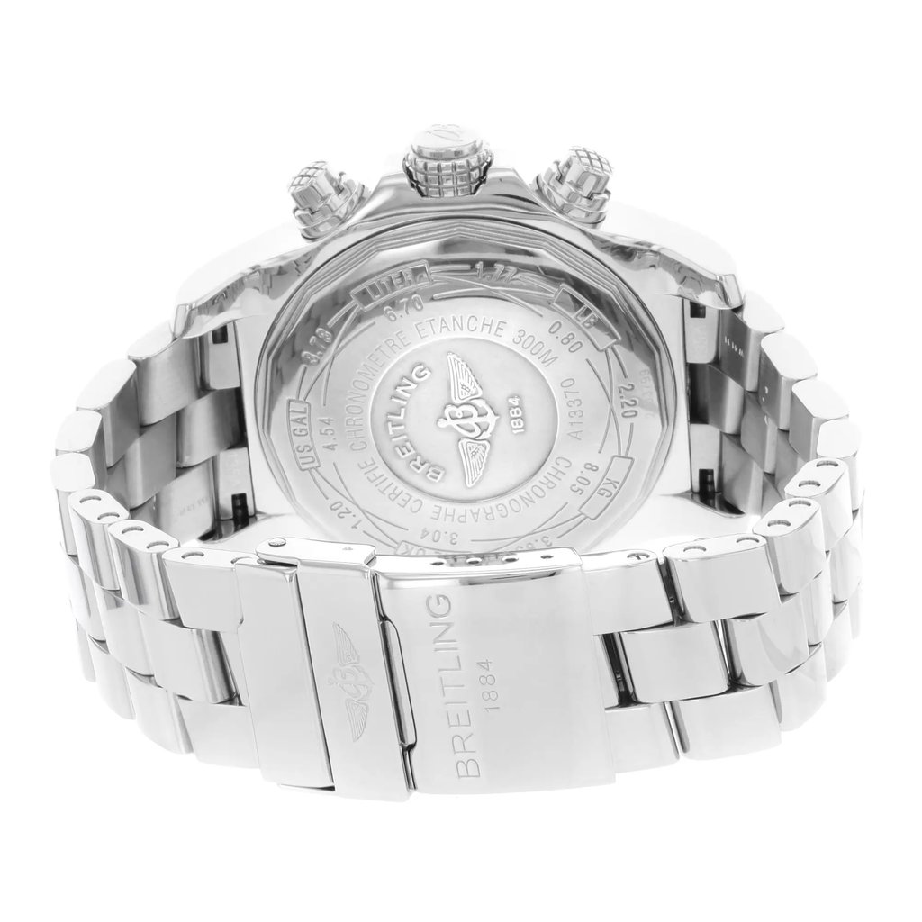 Back View Of {Caseback} Back Case And Closed Stainless Steel Band Of Breitling A1337011/A660-135A Watch Display Model Condition