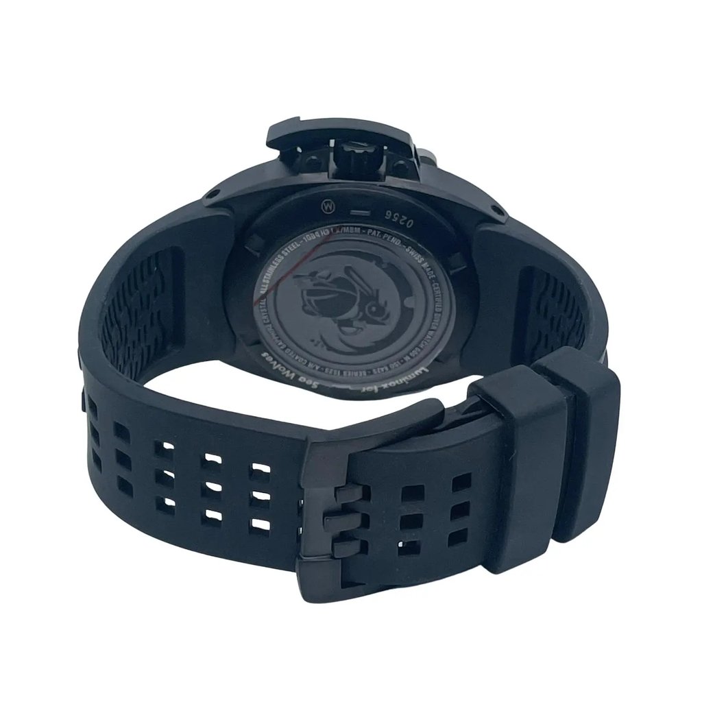 Back View Of Solid Back Case And Closed Rubber Band Of Luminox XS.1525 Watch New With Defects Condition